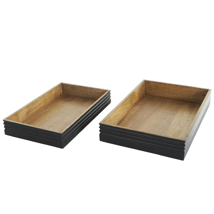 Plateau de 16 po/18 po en bois - ensemble de 2
