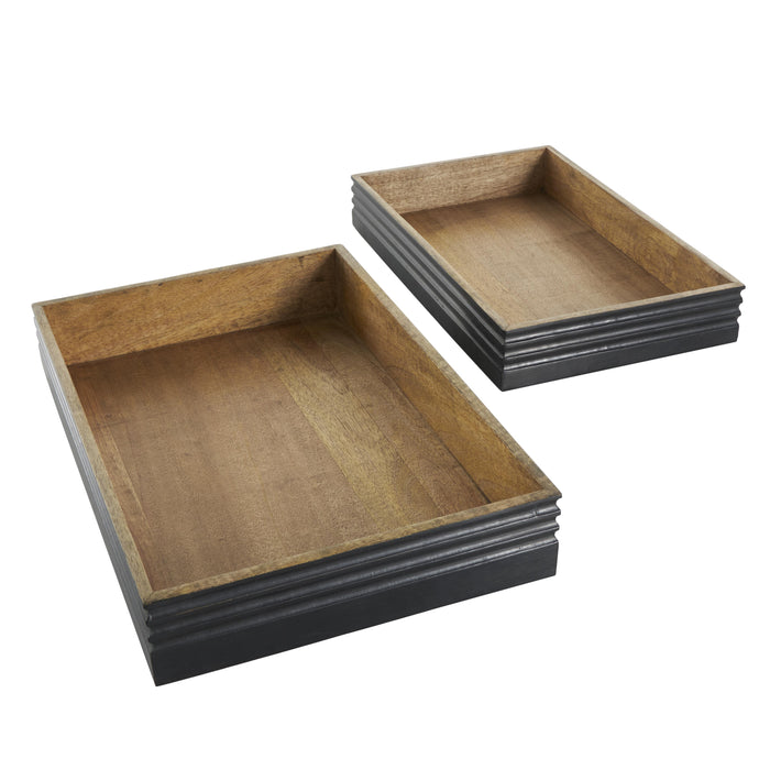 Plateau de 16 po/18 po en bois - ensemble de 2