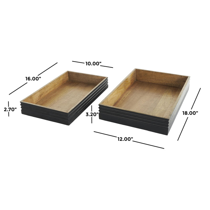Plateau de 16 po/18 po en bois - ensemble de 2