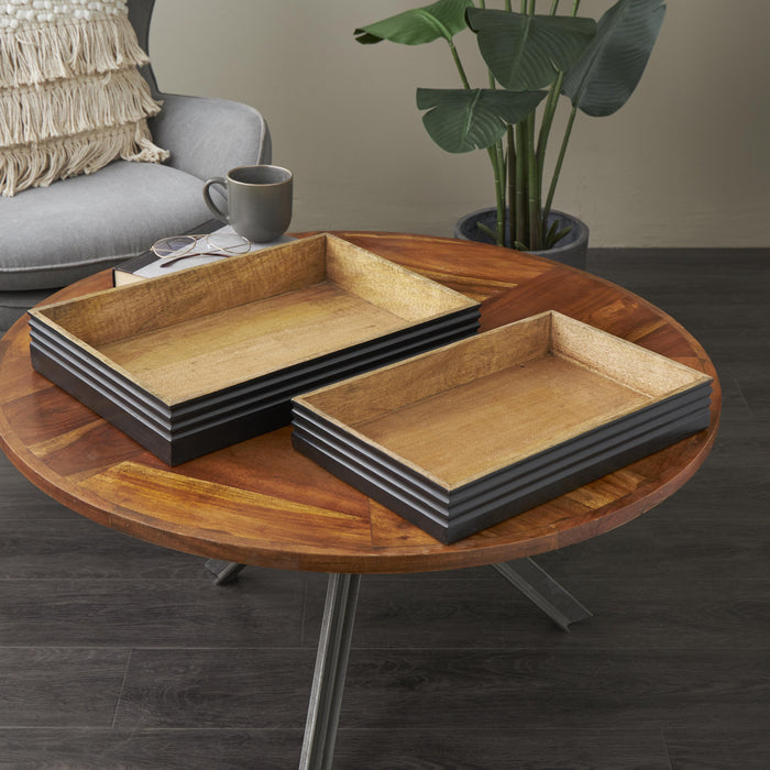 Plateau de 16 po/18 po en bois - ensemble de 2
