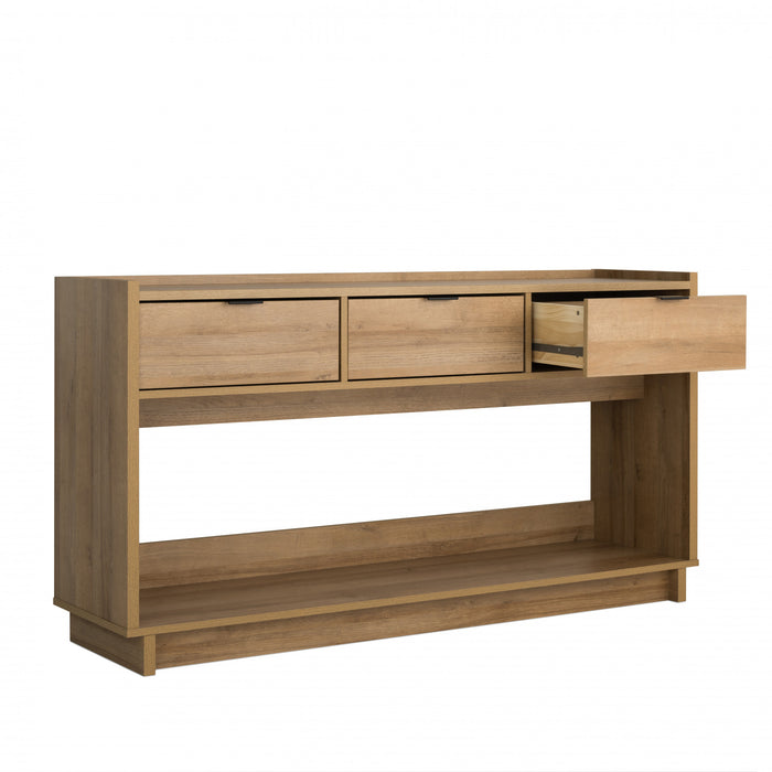 Console Simply Modern de Prepac à 3 tiroirs - chêne naturel
