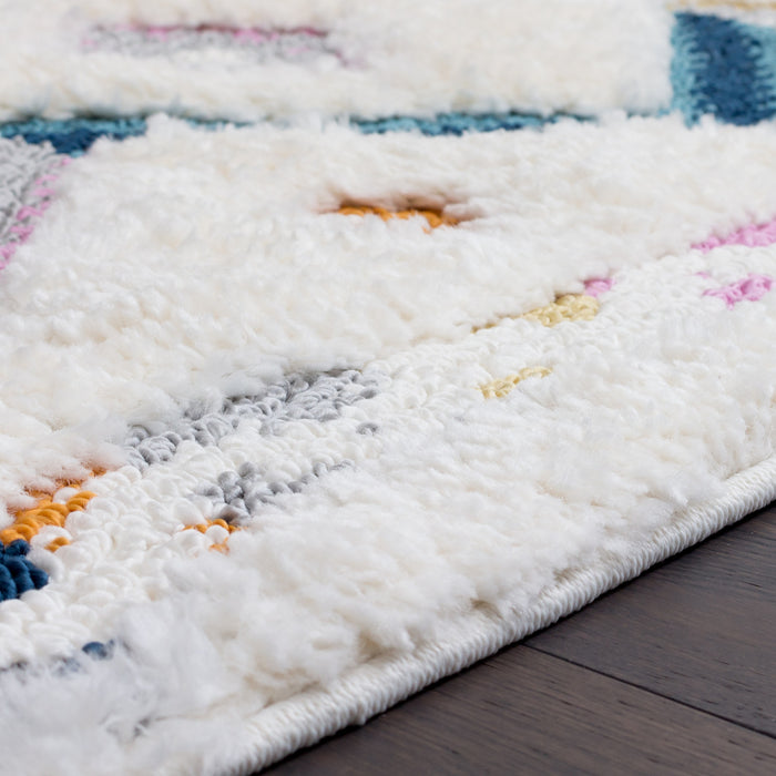 Carpette à poil long Lola à motif de chevron - 2 pi 7 po x 8 pi