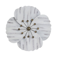  Fleur murale de 18 po en métal - blanche