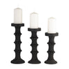 Bougeoir antique de 13 po en bois - noir