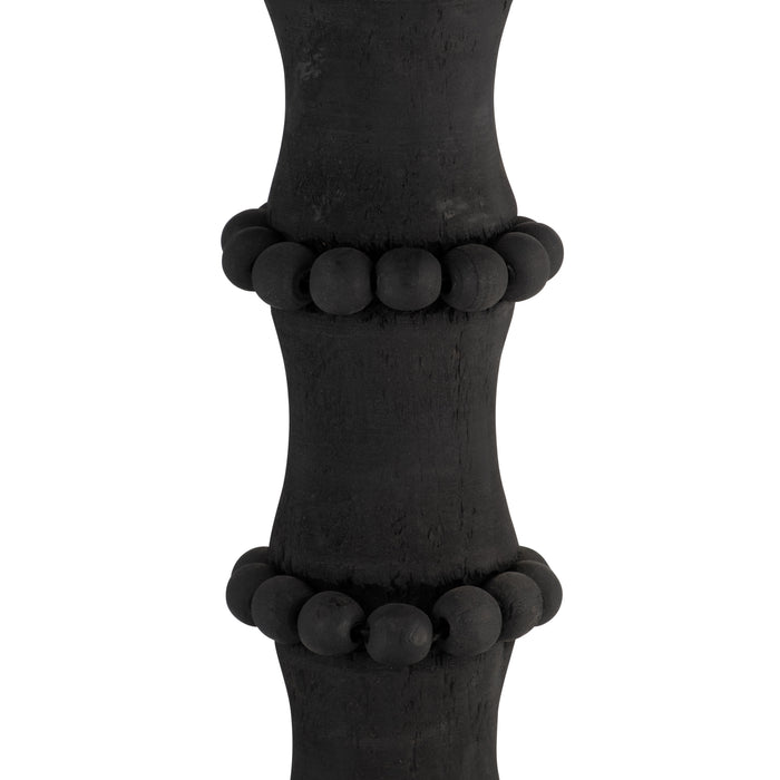 Bougeoir antique de 11 po en bois - noir