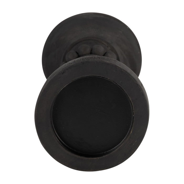 Bougeoir antique de 11 po en bois - noir