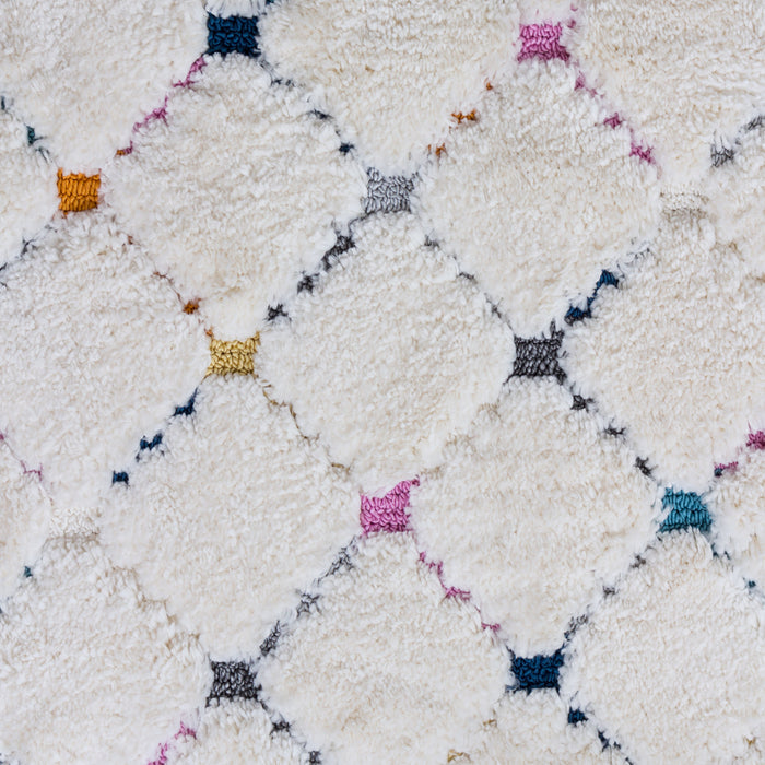 Carpette à poil long Lola à motif de treillis - 2 pi 7 po x 8 pi