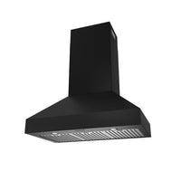  Hotte de cuisinière murale professionnelle de style pyramidal Thor Kitchen de 36 po - noire - TRH36PB
