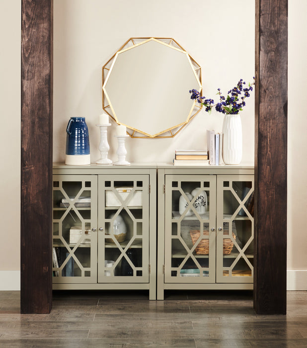 Armoire décorative Clary de 31,5 po avec portes en verre - grise