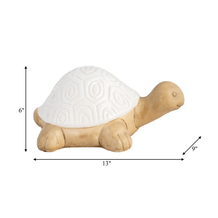 Tortue de 13 po en céramique - blanche