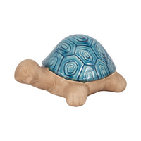 Tortue de 13 po en céramique - turquoise