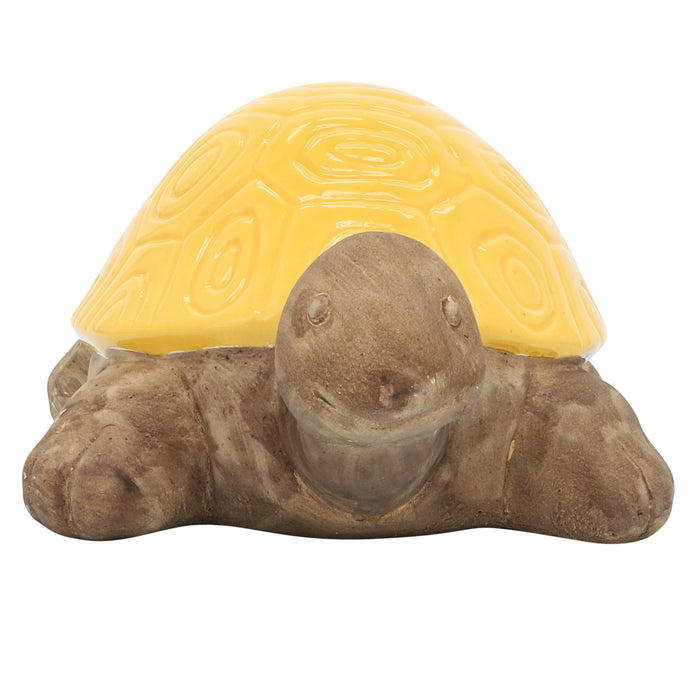 Tortue de 13 po en céramique - jaune