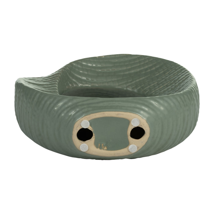 Article décoratif de table rond de 10 po en céramique - vert