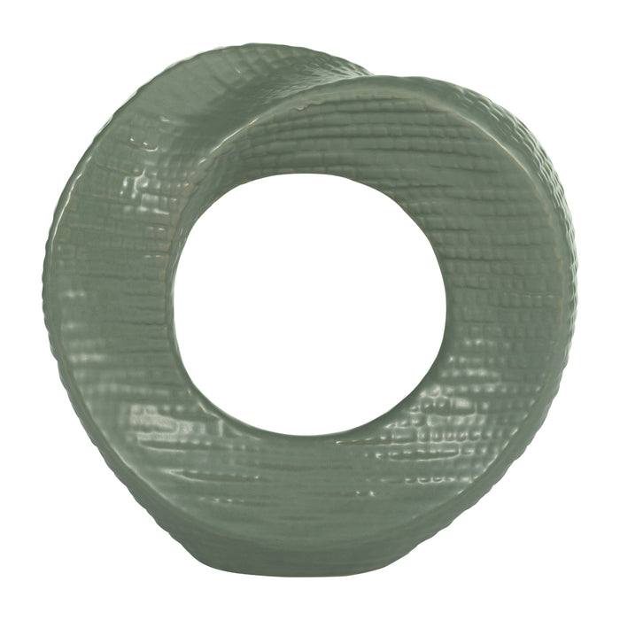 Article décoratif de table rond de 10 po en céramique - vert