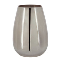 Vase de 8 po en verre d’aspect métallique - argenté