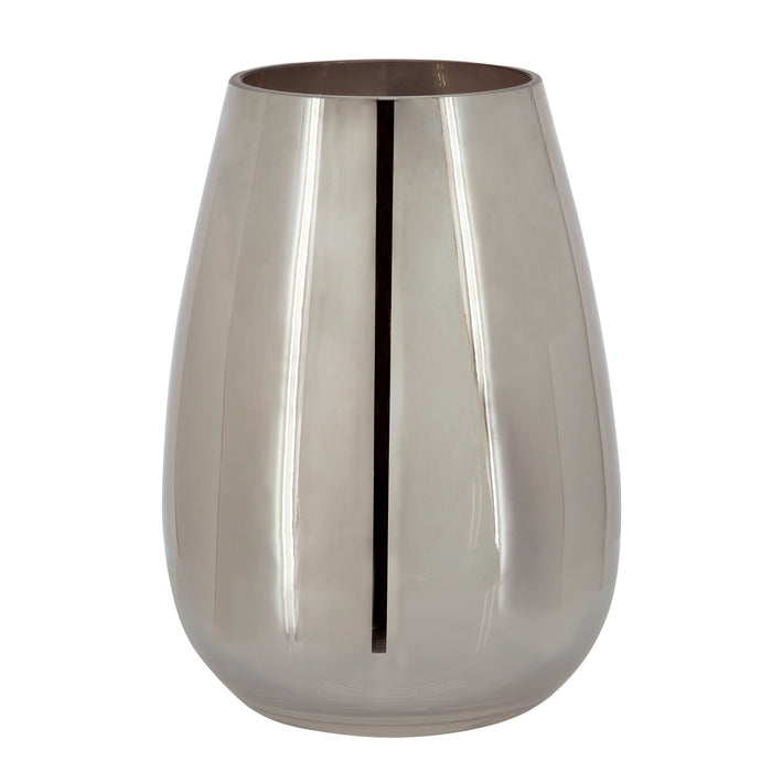 Vase de 8 po en verre d’aspect métallique - argenté