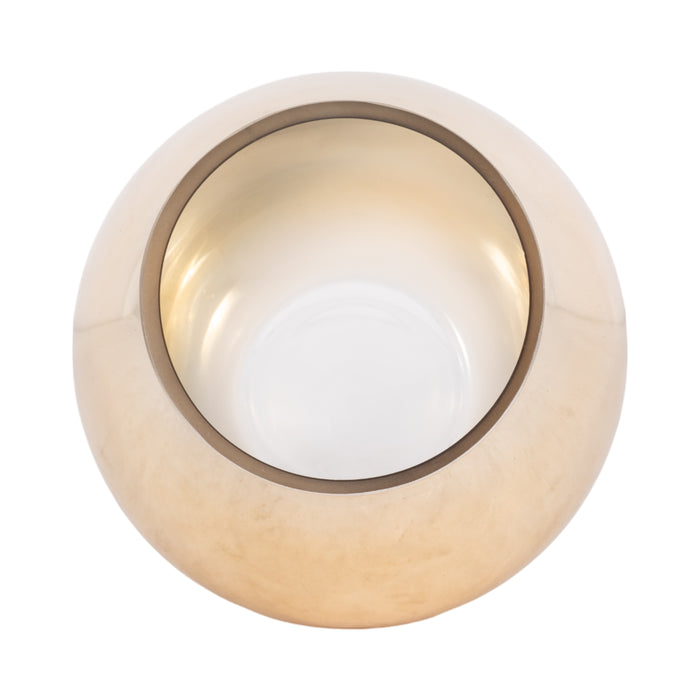 Vase de 8 po en verre d’aspect métallique - doré