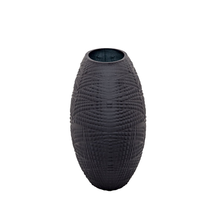 Vase texturé de 8 po en verre - noir
