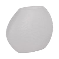  Vase texturé de 8 po en verre - blanc givré