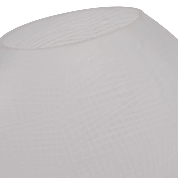 Vase texturé de 8 po en verre - blanc givré