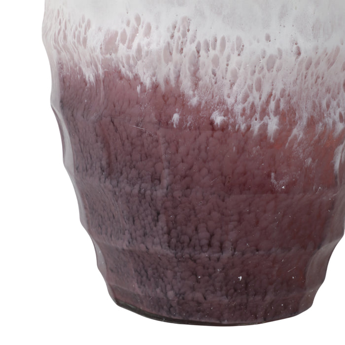 Vase deux couleurs de 12 po en verre - rose tendre
