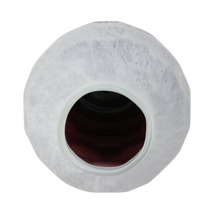 Vase en verre rose tendre de 12 po