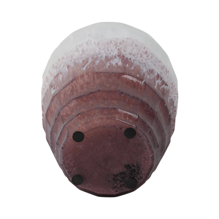 Vase en verre rose tendre de 12 po