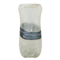 Vase de 14 po en verre avec azurite - bleu et gris