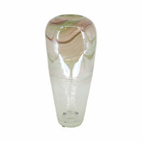 Vase de 17 po en verre transparent à effet craquelé