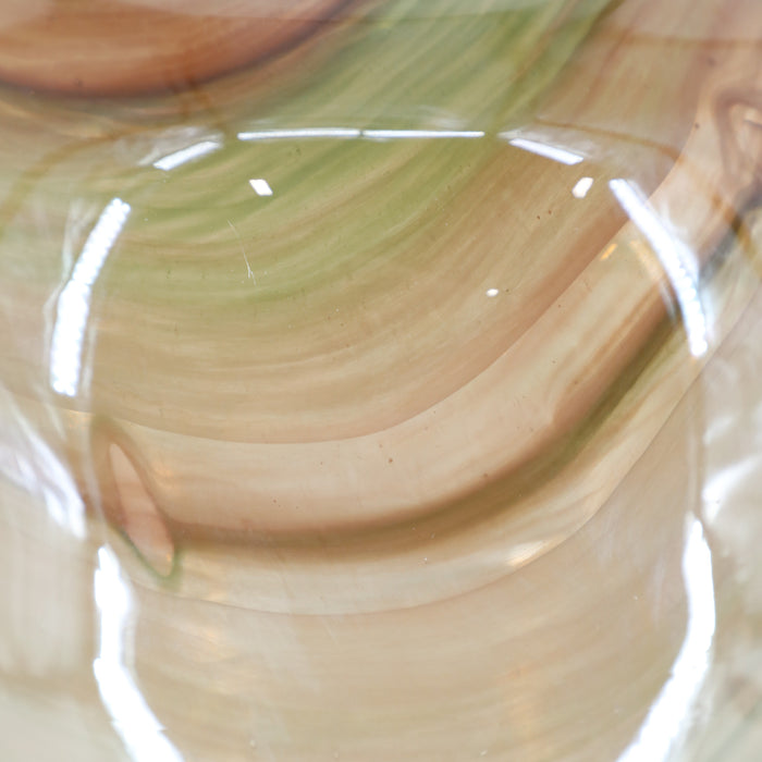 Vase de 17 po en verre transparent à effet craquelé