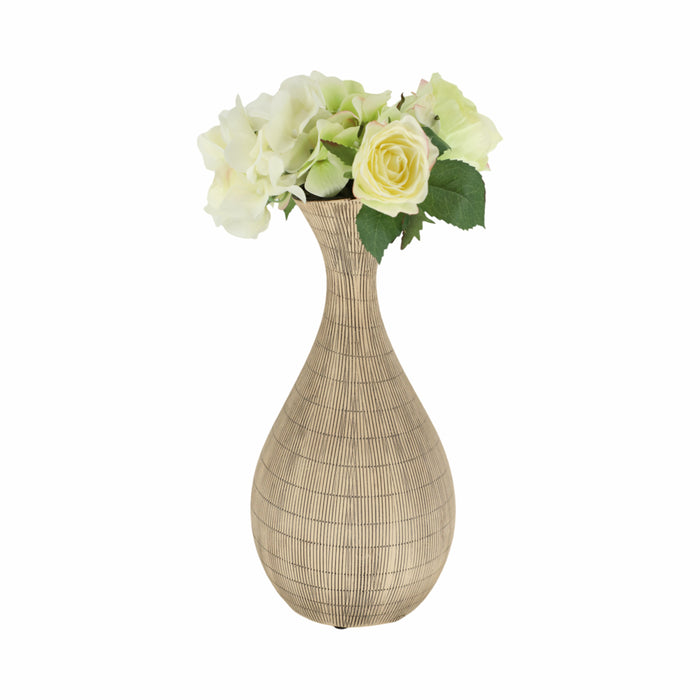 Vase Sorori de 13 po en céramique - beige