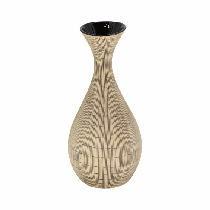 Vase Sorori de 13 po en céramique - beige