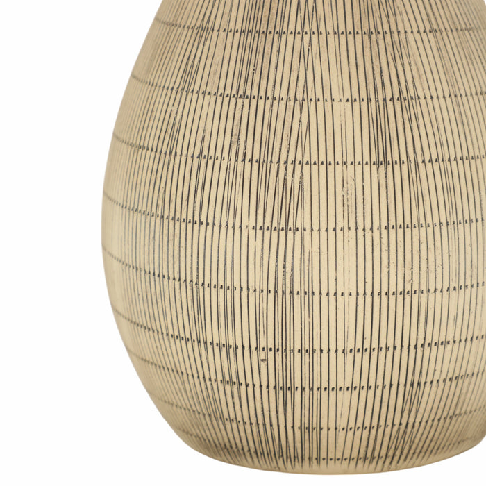 Vase Sorori de 13 po en céramique - beige