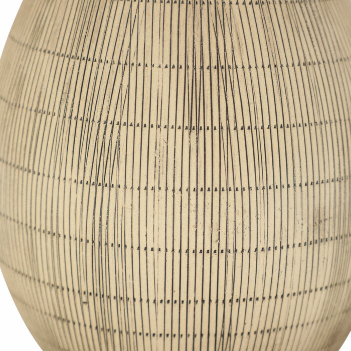 Vase Sorori de 13 po en céramique - beige
