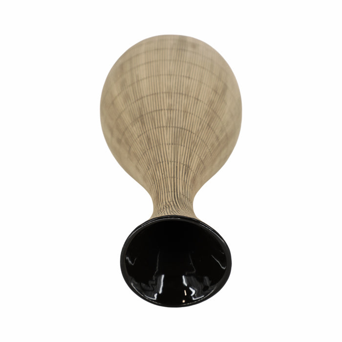 Vase Sorori de 13 po en céramique - beige