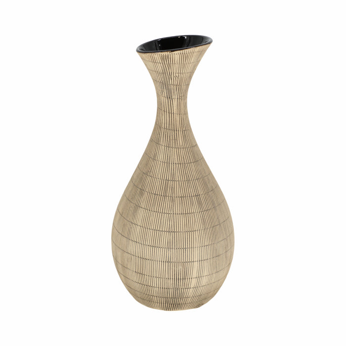 Vase Sorori de 13 po en céramique - beige