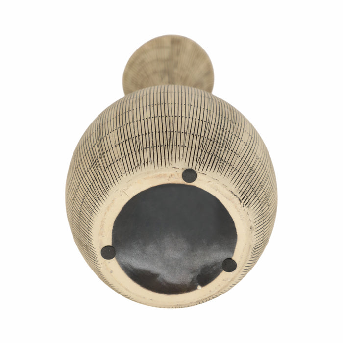 Vase Sorori de 13 po en céramique - beige