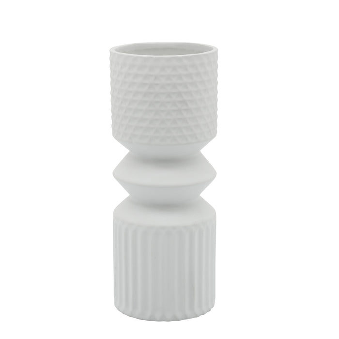 Vase maillet de 10 po en céramique - blanc