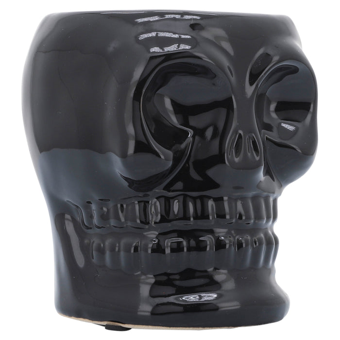 Vase crâne de 5 po en céramique - noir