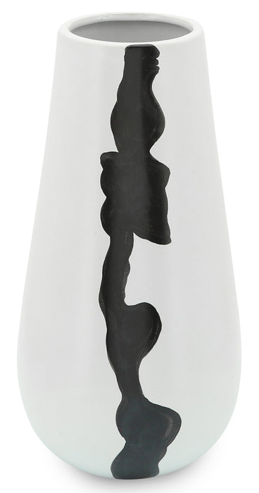 Vase moderne en céramique blanche de 12 po