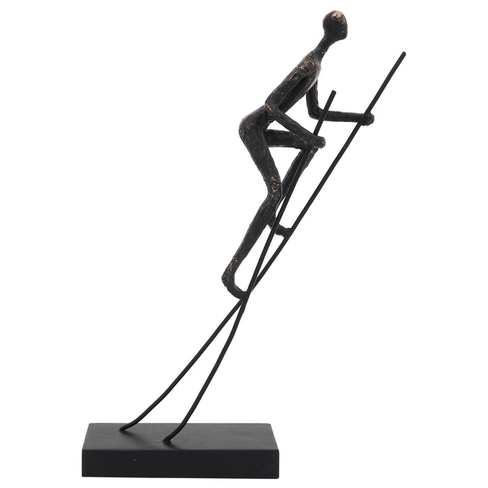Homme sur des échasses de 15 po en résine - bronze