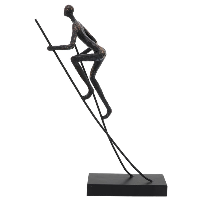 Homme sur des échasses de 15 po en résine - bronze