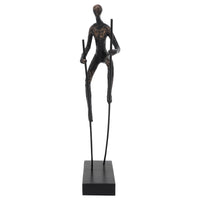 Homme sur des échasses de 15 po en résine - bronze