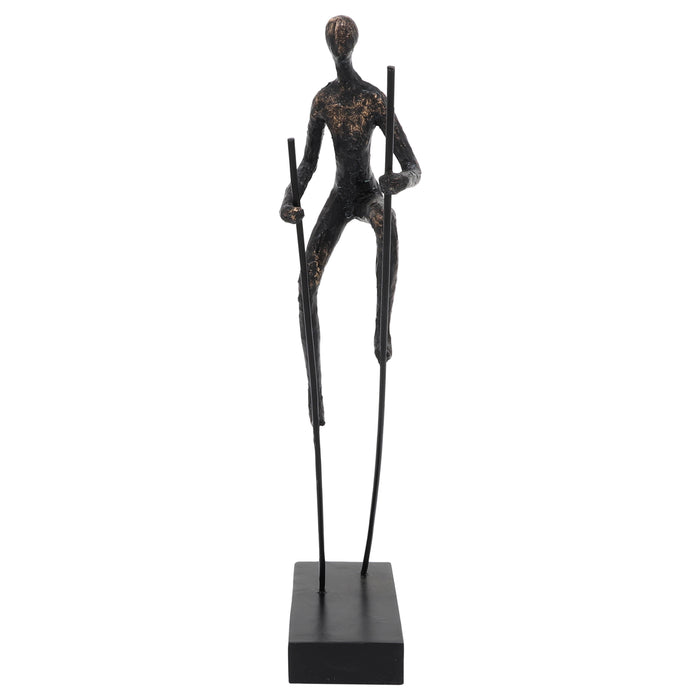 Homme sur des échasses de 15 po en résine - bronze