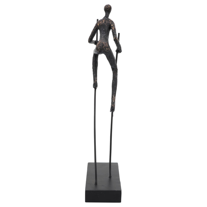 Homme sur des échasses de 15 po en résine - bronze