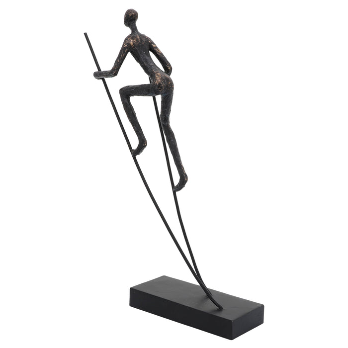 Homme sur des échasses de 15 po en résine - bronze