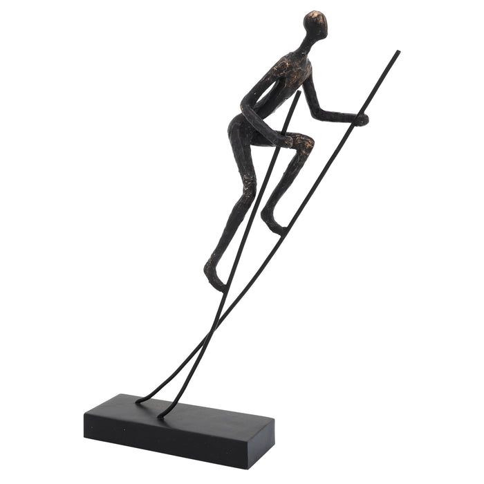 Homme sur des échasses de 15 po en résine - bronze