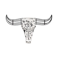  Décoration murale bison de 12 po en métal - noire et blanche