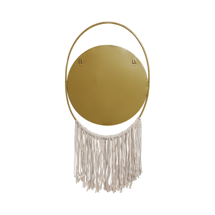Décoration murale de 30 po en miroir et en métal - dorée et naturelle