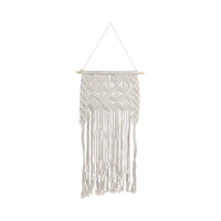 Décoration murale de 18 po en macramé et en bois - ivoire